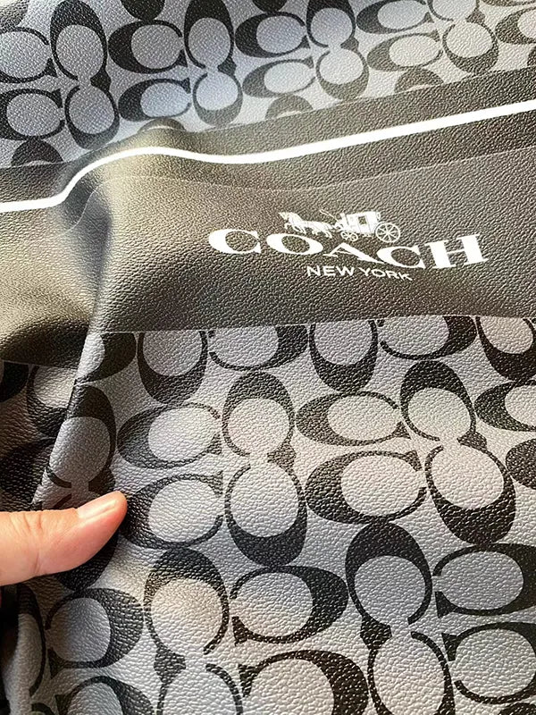 Black Coach Custom Leather Designer Fabric for DIY Crafts