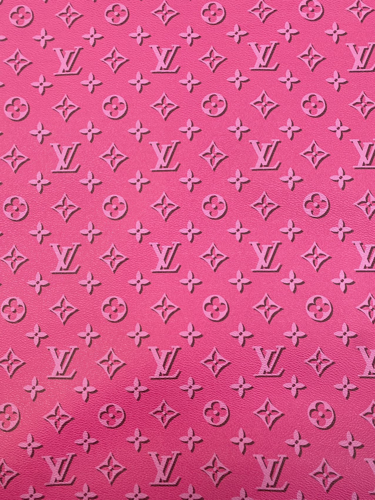 Hot Pink LV Louis Vuitton Leather Fabric for Handmade Sewing Car Upholstery Home Decor