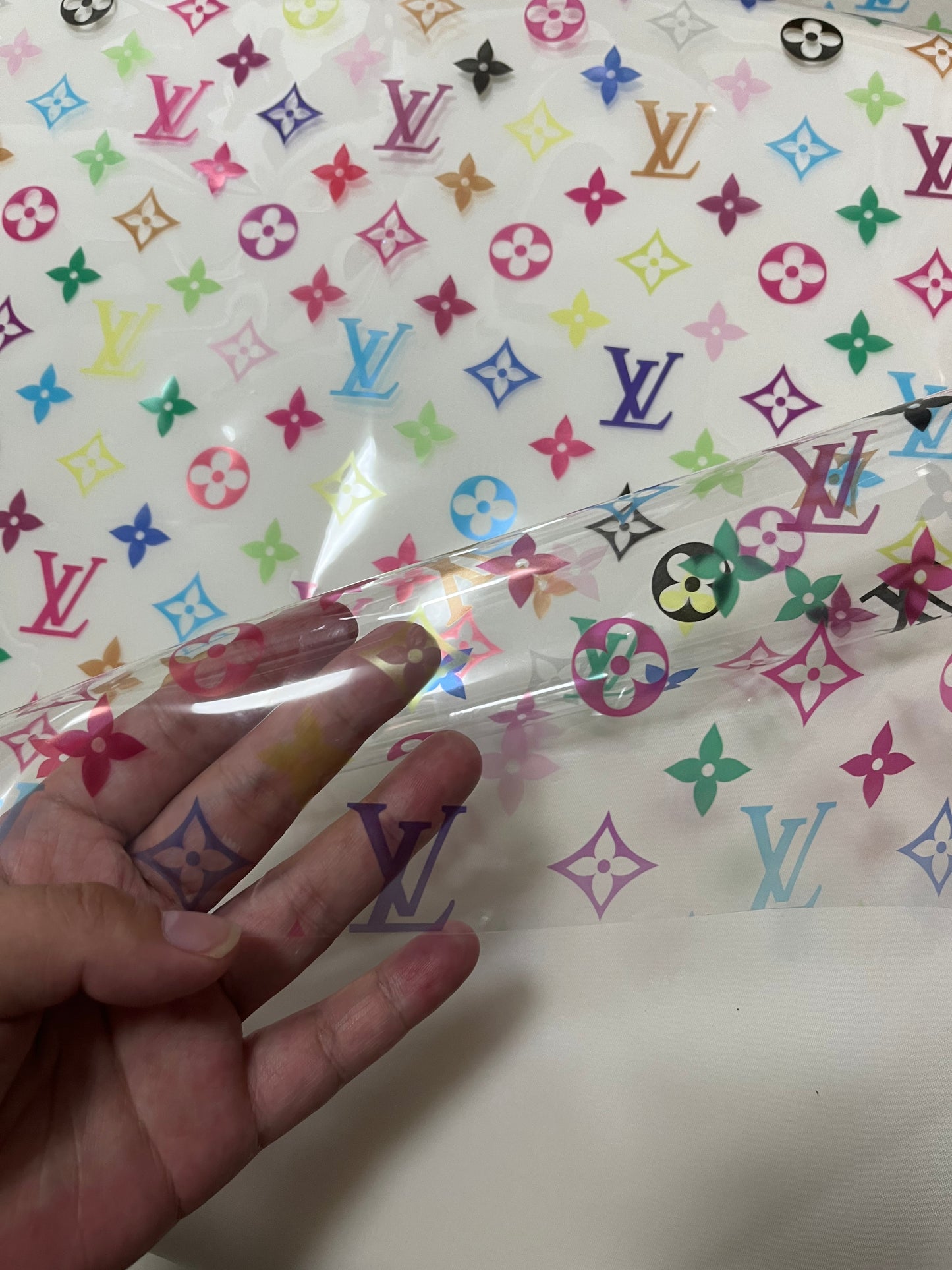 Transparent Colorful LV PVC Custom Material