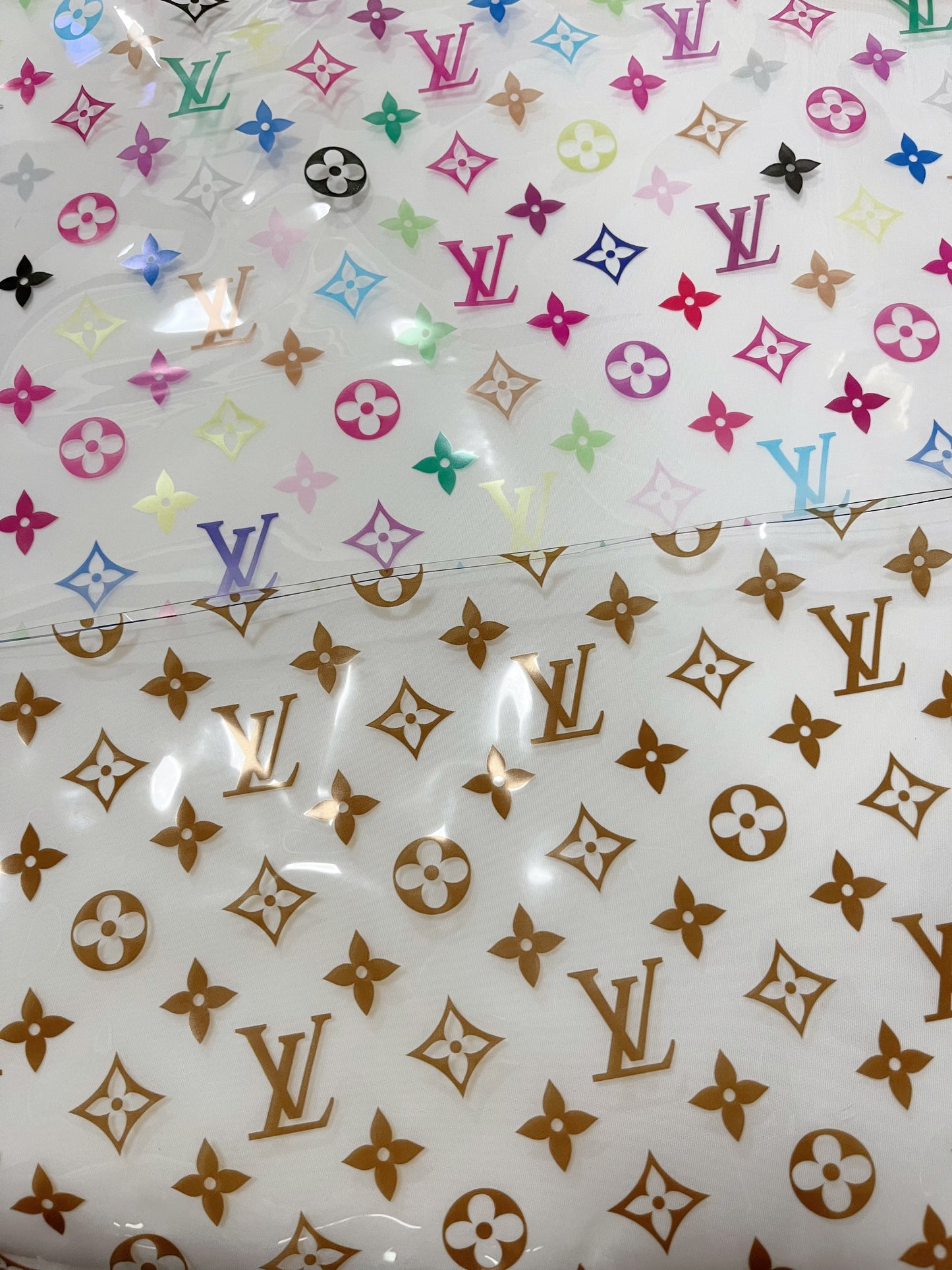 Transparent Colorful LV PVC Custom Material