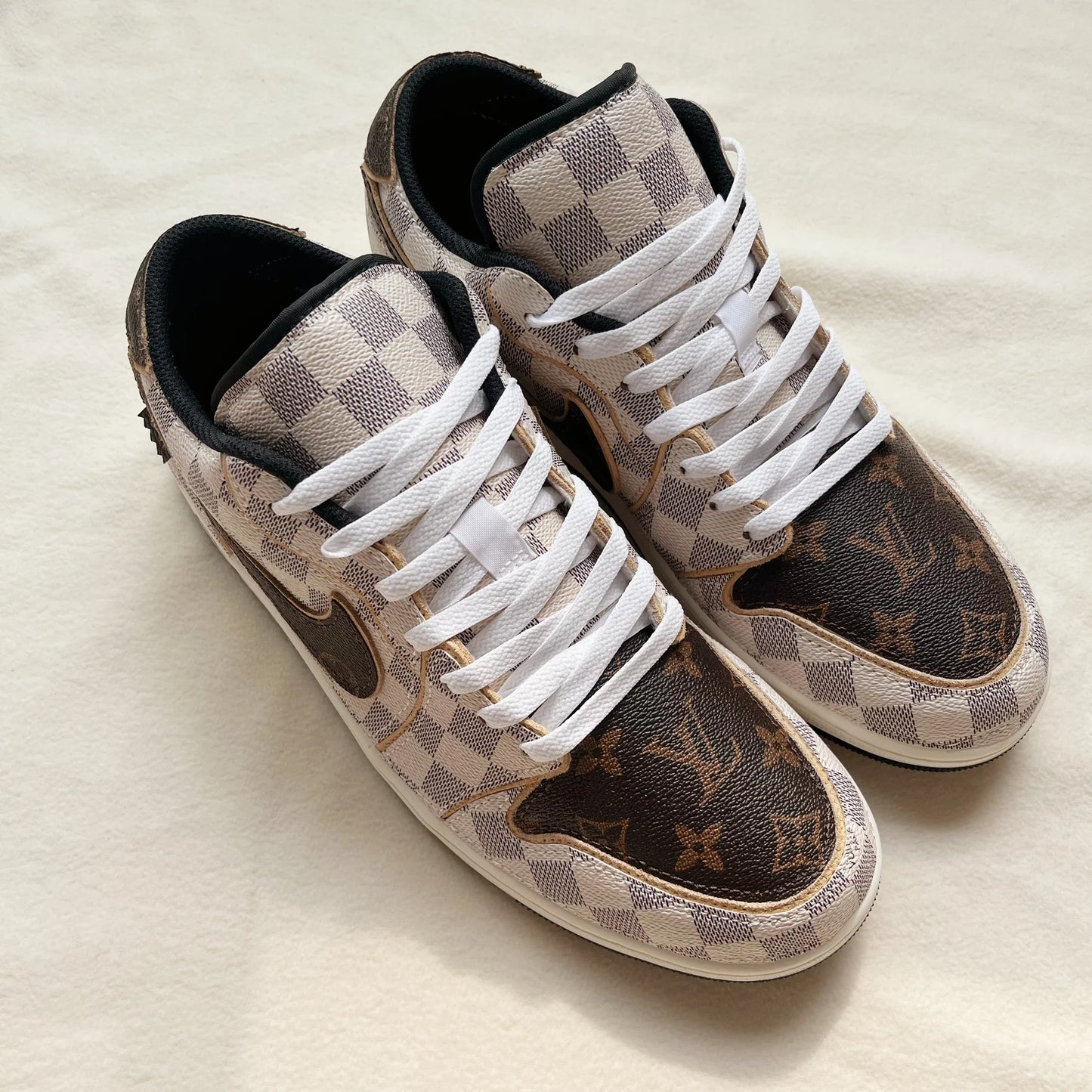 Full LV Leather Jordan Low Custom Sneaker for Woman