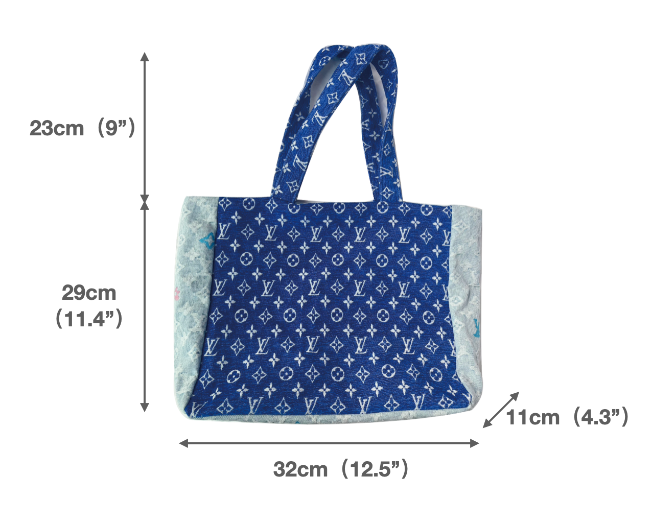 Handmade chenille denim tote bag backpack
