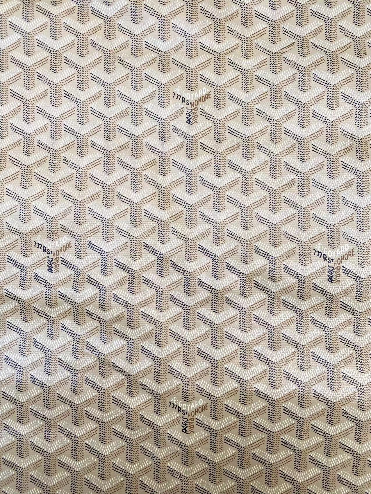 Cream Goyard Canvas Leather Fabric Original Quality for Custom DIY Goyard Bag Sewing