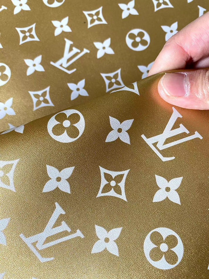 Golden Metallic Louis Vuitton Leather Sheet for Bag