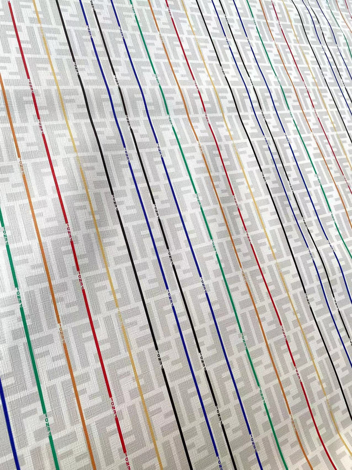 White FF Fendi Vinyl Faux Leather Sheet for Custom Sewing Projects