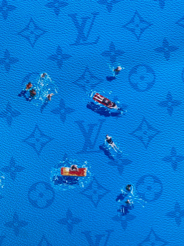 Summer Blue Louis Vuitton Swimming Custom DIY Designer Fabric Leather