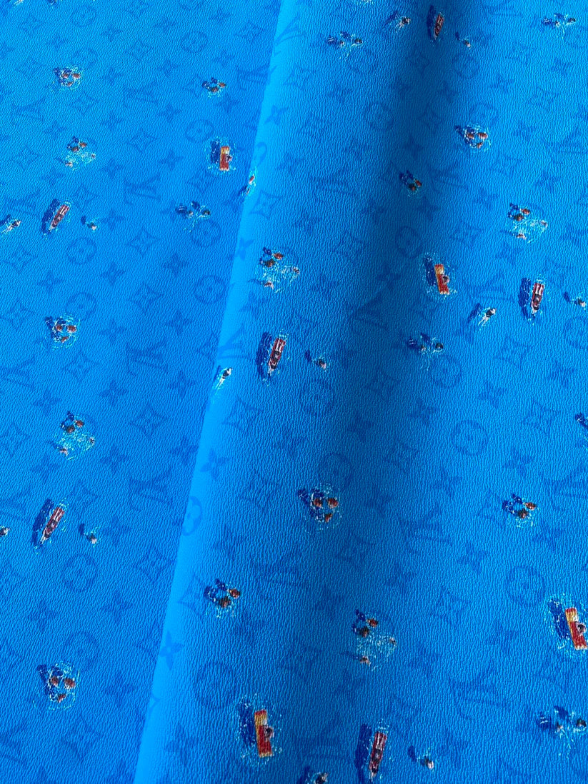 Summer Blue Louis Vuitton Swimming Custom DIY Designer Fabric Leather