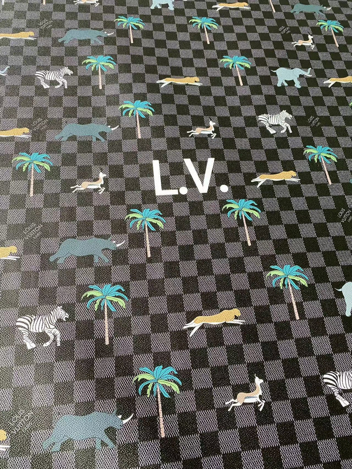 Black Damier Louis Vuitton Animal Bag Leather Handcraft Fabric