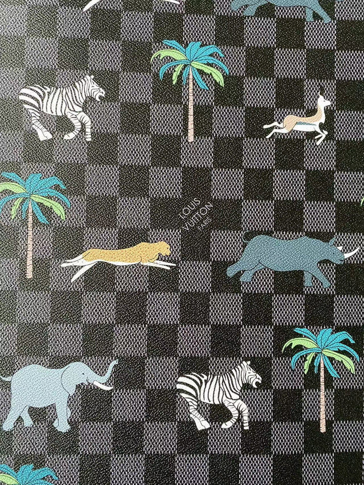 Black Damier Louis Vuitton Animal Bag Leather Handcraft Fabric
