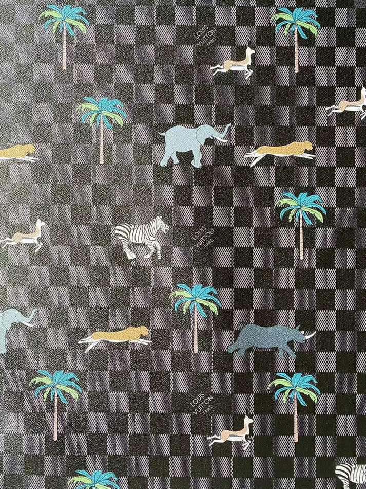 Black Damier Louis Vuitton Animal Bag Leather Handcraft Fabric