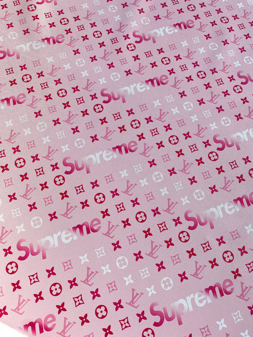 Pink Supreme Louis Vuitton Valentine's Day Designer Fabric Leather Sheet