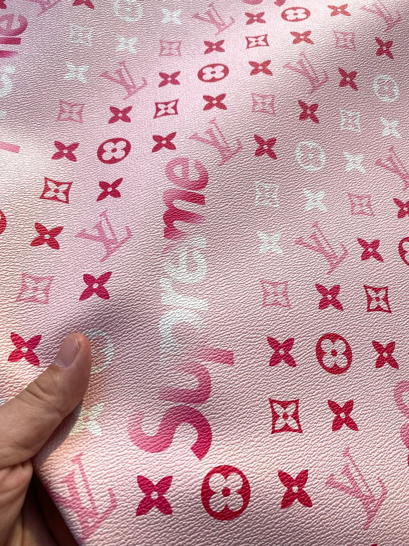 Pink Supreme Louis Vuitton Valentine's Day Designer Fabric Leather Sheet