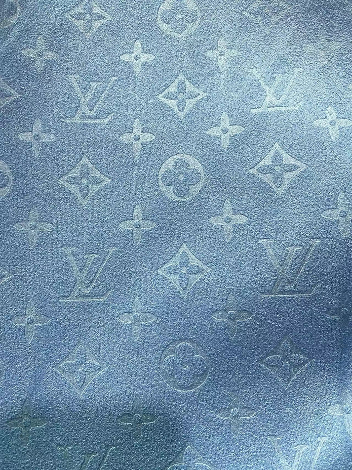 Light Blue Louis Vuitton Suede Micro Sewing Shoe Fabric