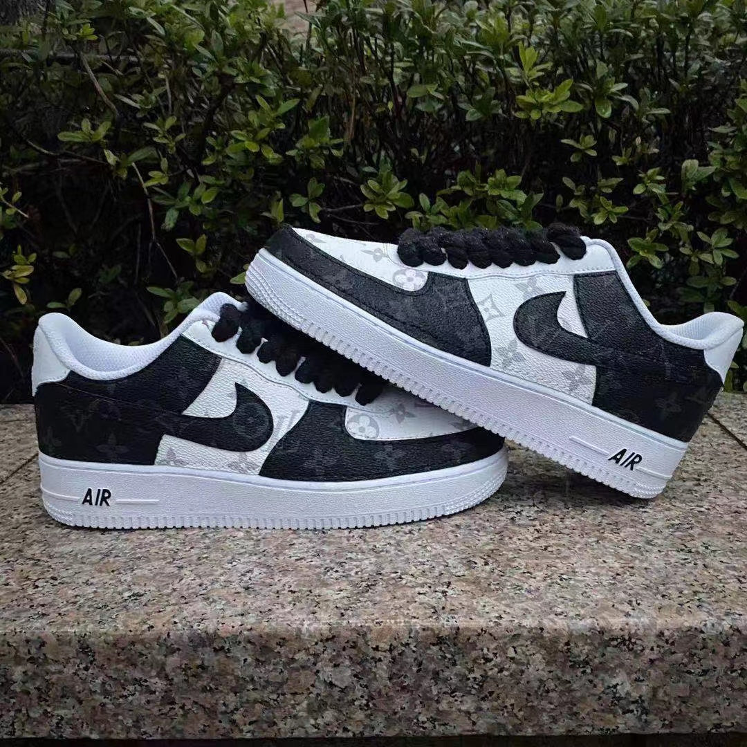 lv air force 1 black and white