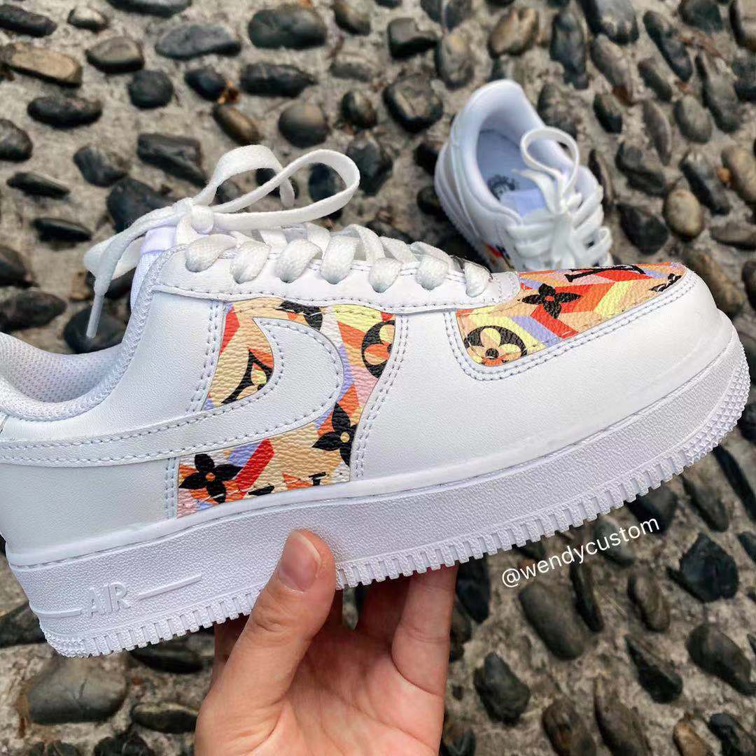 Colorful Bright LV Leather Custom Sneaker Air Force One for Man