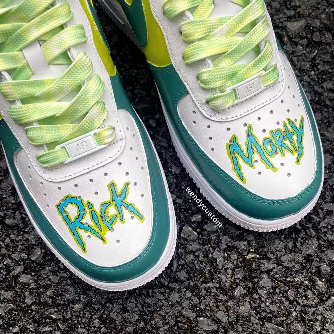 Hand-Painted Rick and Morty Sneakers Custom Air Force One for Woman