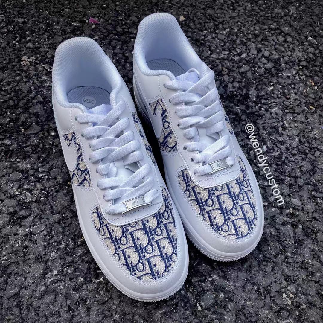 Classic Navy Dior Custom Sneakers Air Force One for Man