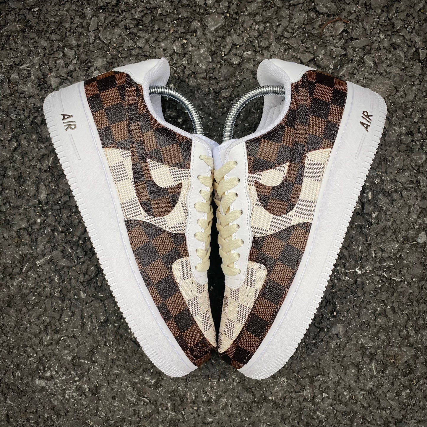 Damier LV Custom Sneakers Air Force One for Woman