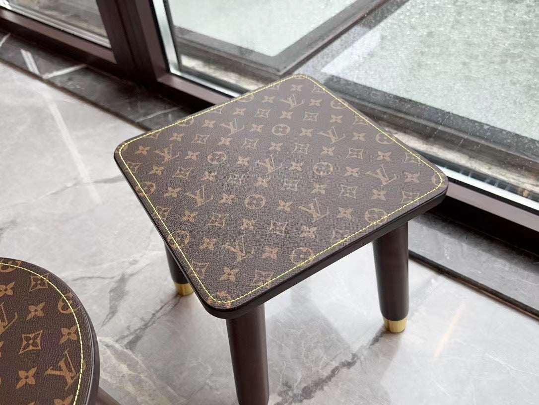 Handmade Classic Custom LV Leather Stool