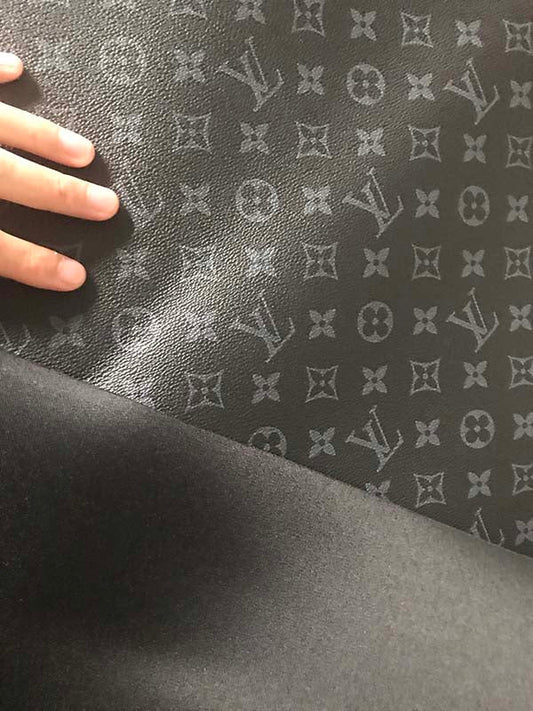 Classic black grey Louis Vuitton LV Designer Leather custom leather fabric for bag leather, sofa leather