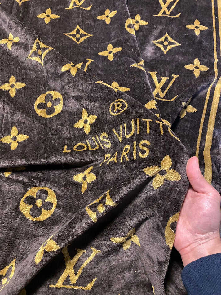 Classic Brown Louis Vuitton Beach Towel