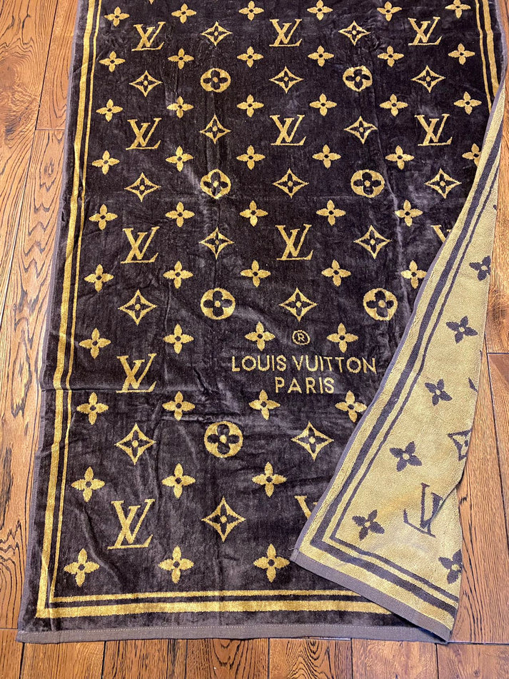 Classic Brown Louis Vuitton Beach Towel