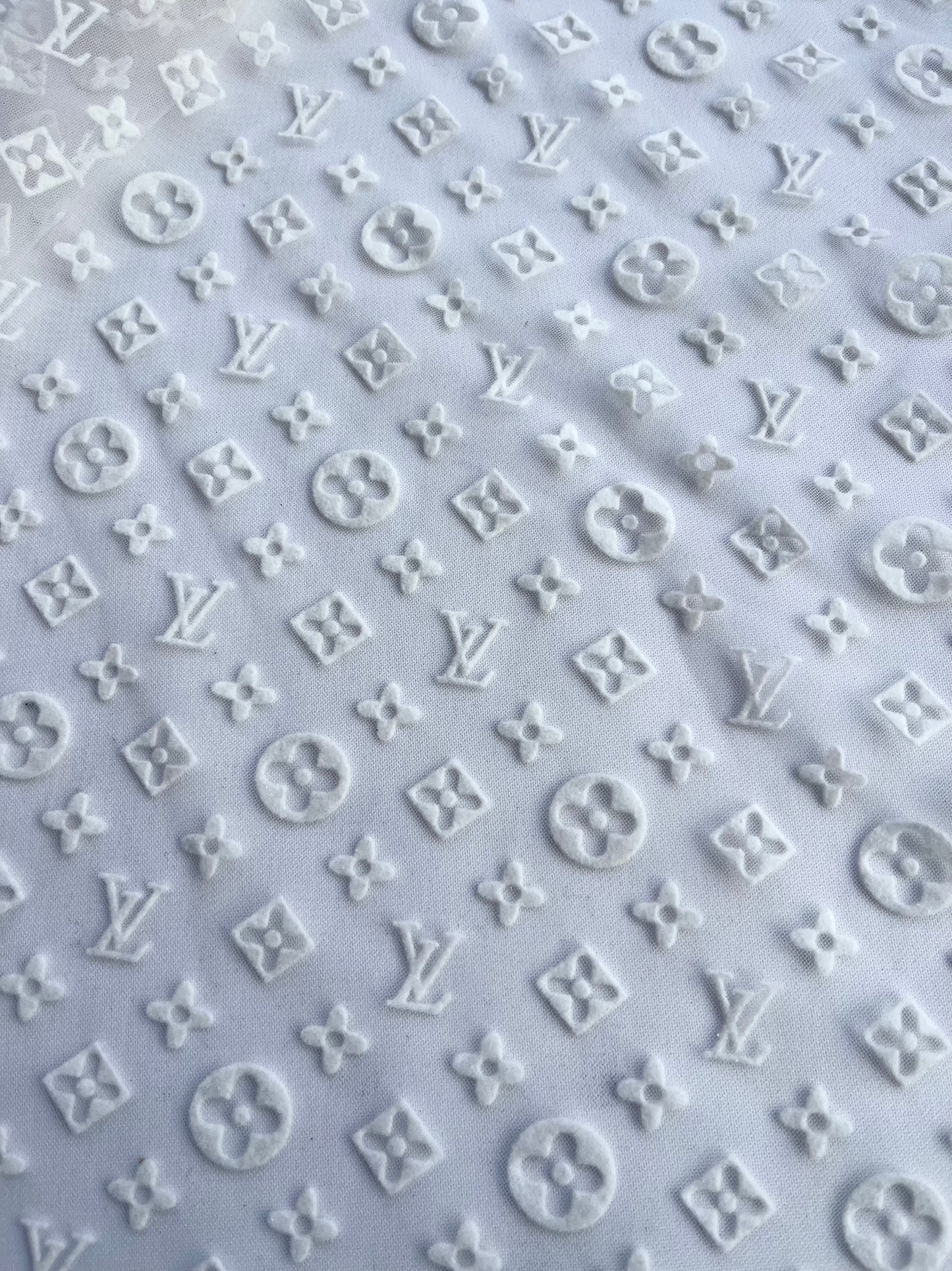 White Louis Vuitton LV Lace Fabric