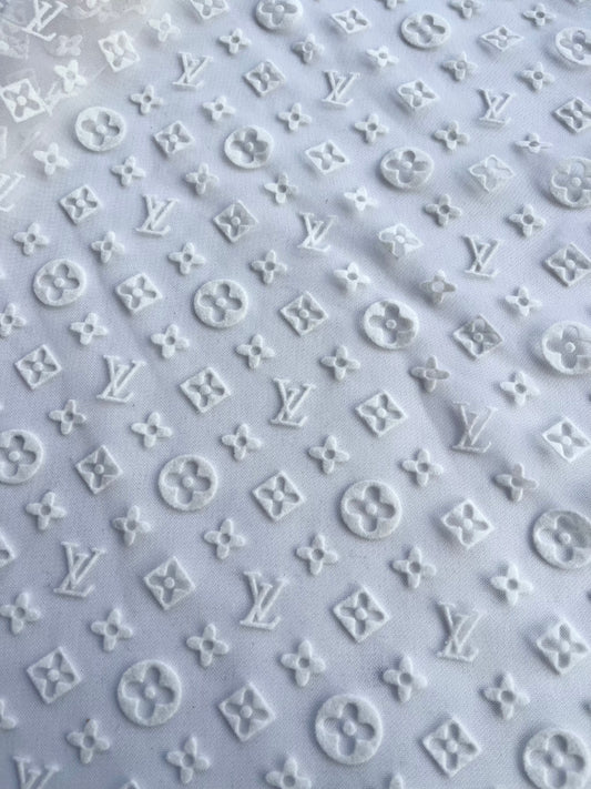 White Louis Vuitton LV Lace Fabric