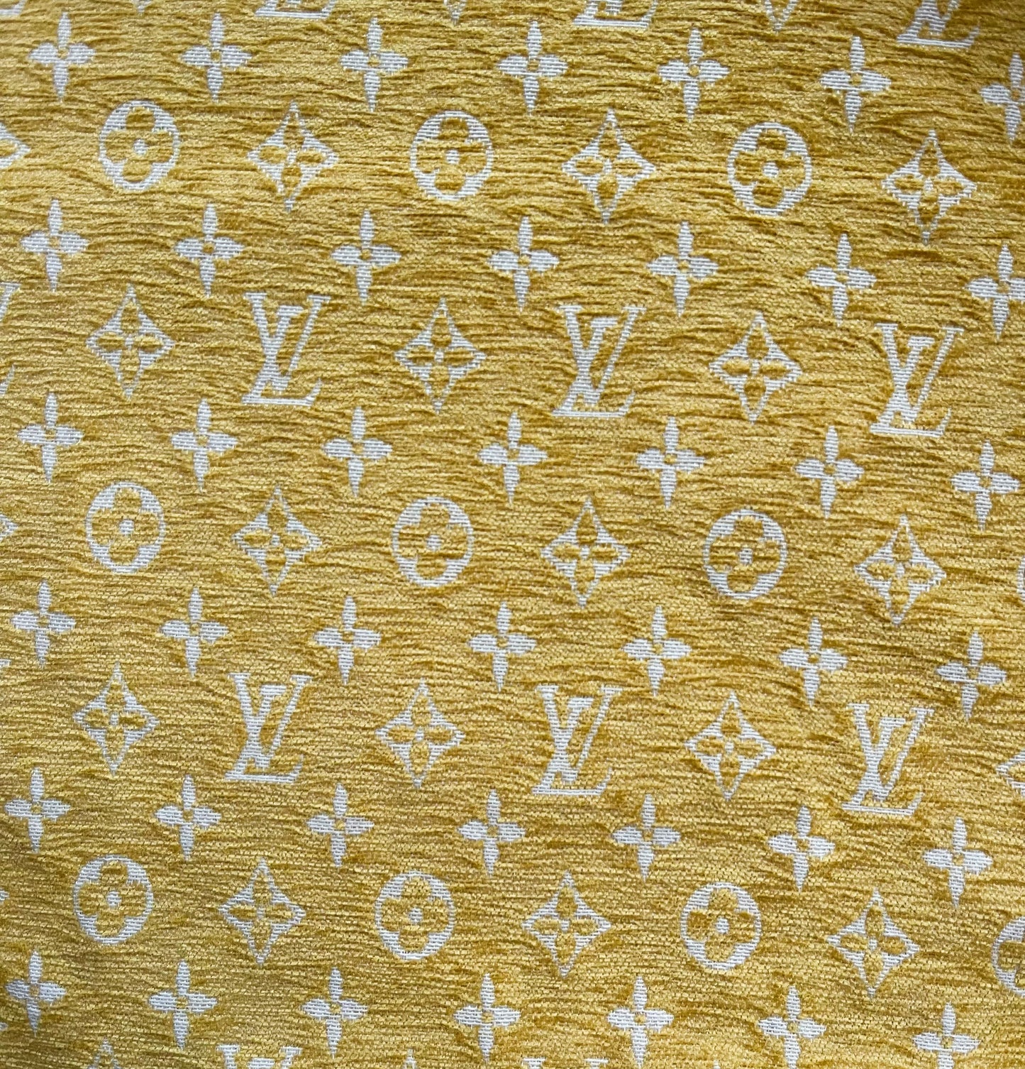 Yellow Chenille Louis Vuitton Fabric for Sofa Furniture Bag Custom Made DIY