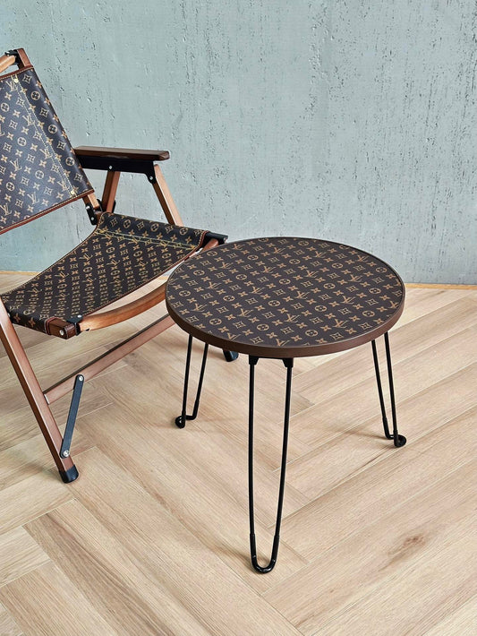 Handmade Classic Custom LV Folding Round Table