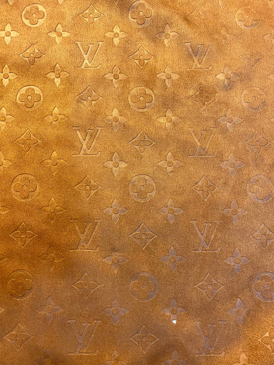 Luxury Brown Suede Louis Vuitton Fabric for Handmade Custom DIY Clothing Shoes