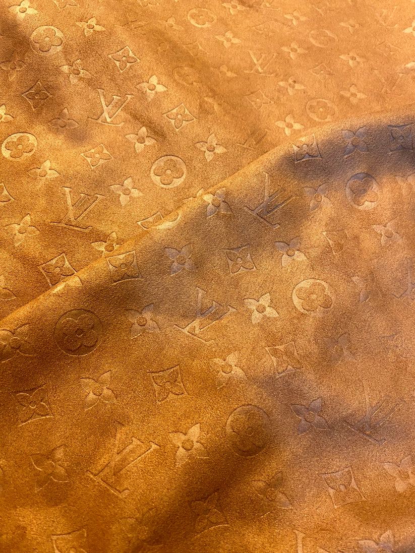 Luxury Brown Suede Louis Vuitton Fabric for Handmade Custom DIY Clothing Shoes