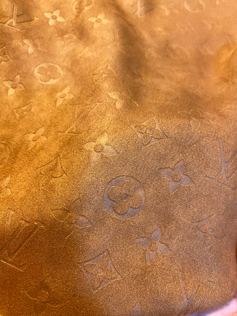 Luxury Brown Suede Louis Vuitton Fabric for Handmade Custom DIY Clothing Shoes