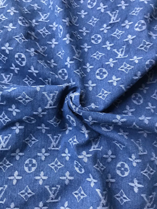 LV Denim Woven Fabric for Sewing Handmde Custom Sneakers