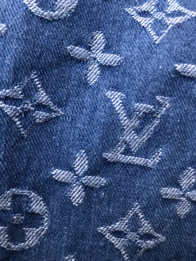 LV Denim Woven Fabric for Sewing Handmde Custom Sneakers