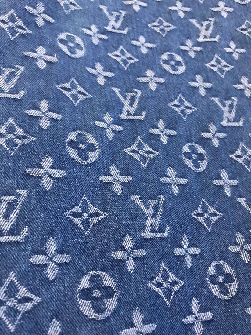LV Denim Woven Fabric for Sewing Handmde Custom Sneakers