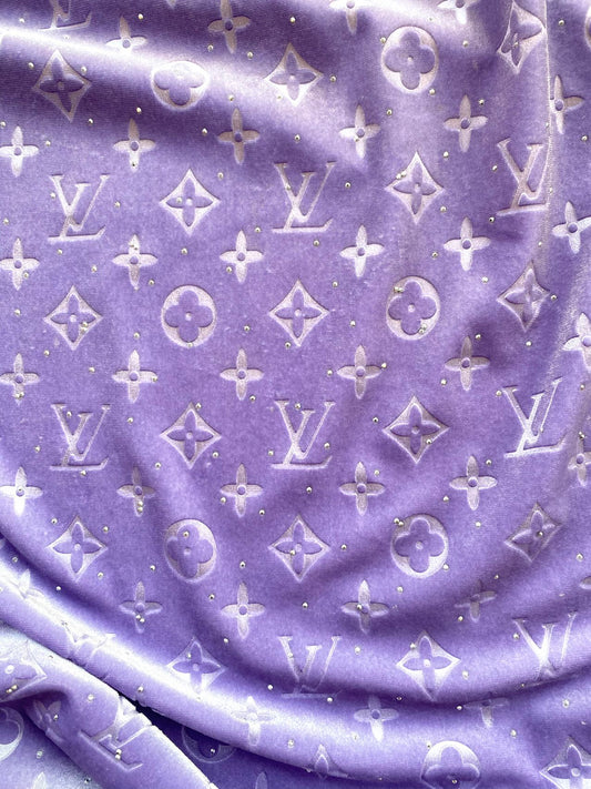 Purple LV Louis Vuitton Velvet Fabric