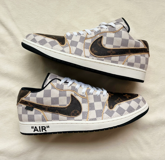 Full LV Leather Jordan Low Custom Sneaker for Woman
