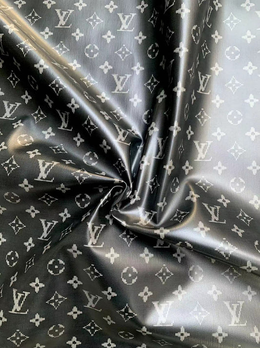 Soft Black Mosaic LV Jacket Leather for Custom Clothing DIY Sewing Seamstress