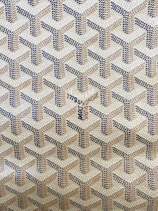 Cream Goyard Canvas Leather Fabric Original Quality for Custom DIY Goyard Bag Sewing