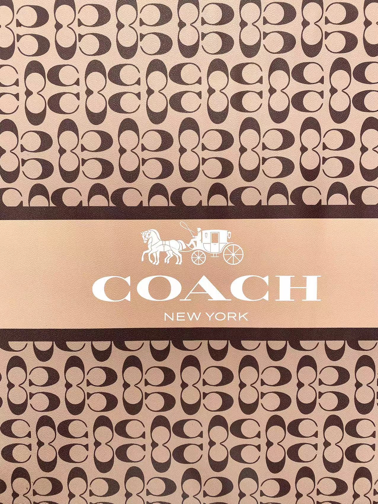 Classic Coach Logo Leather Vinyl Fabric for Handmade DIY Sewing Fabric