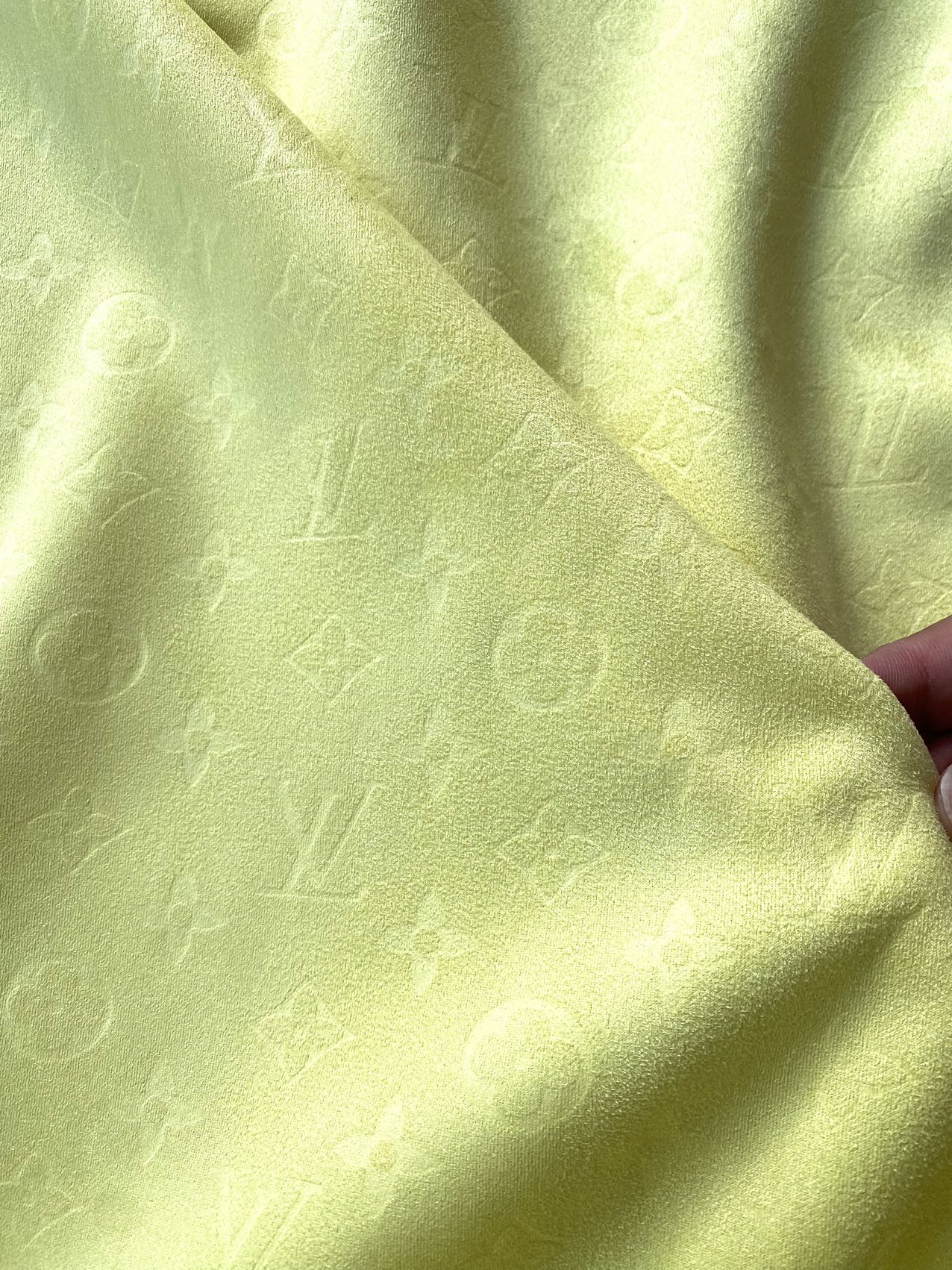 Luxury Yellow Warm Suede Louis Vuitton Fabric for Handmade Custom DIY Clothing