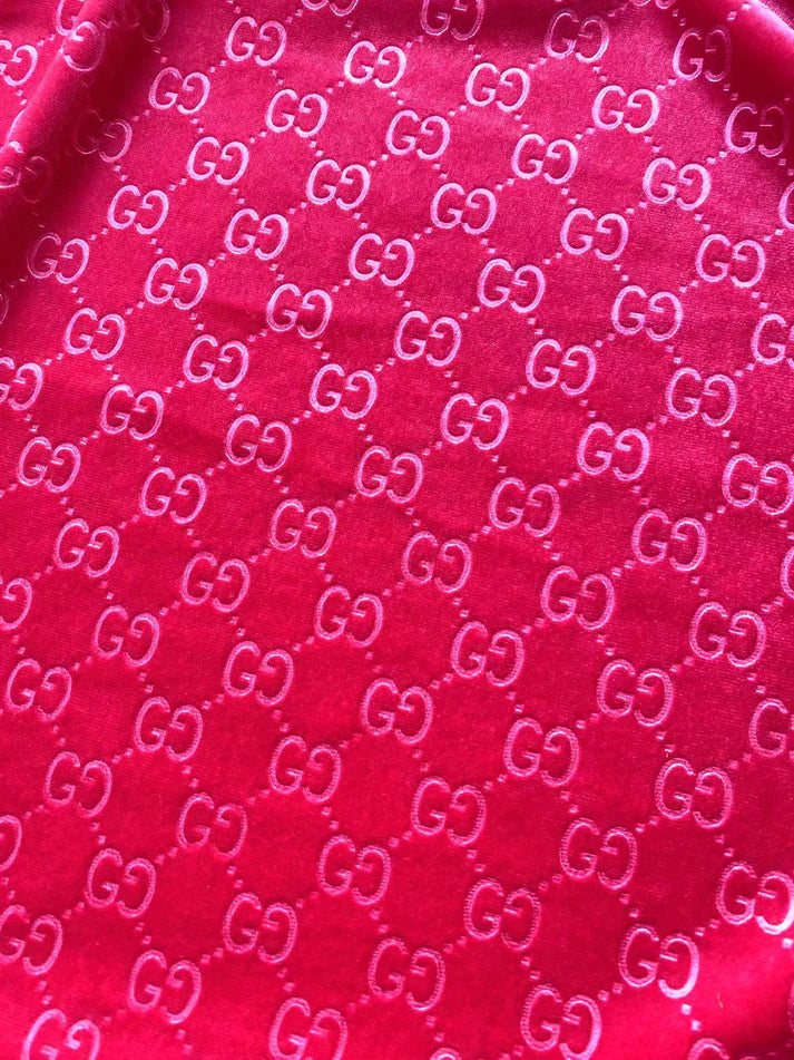 Luxury Hot Pink Gucci Velvet Fabric for Vintage Clothing Tailor Made Sewing Project