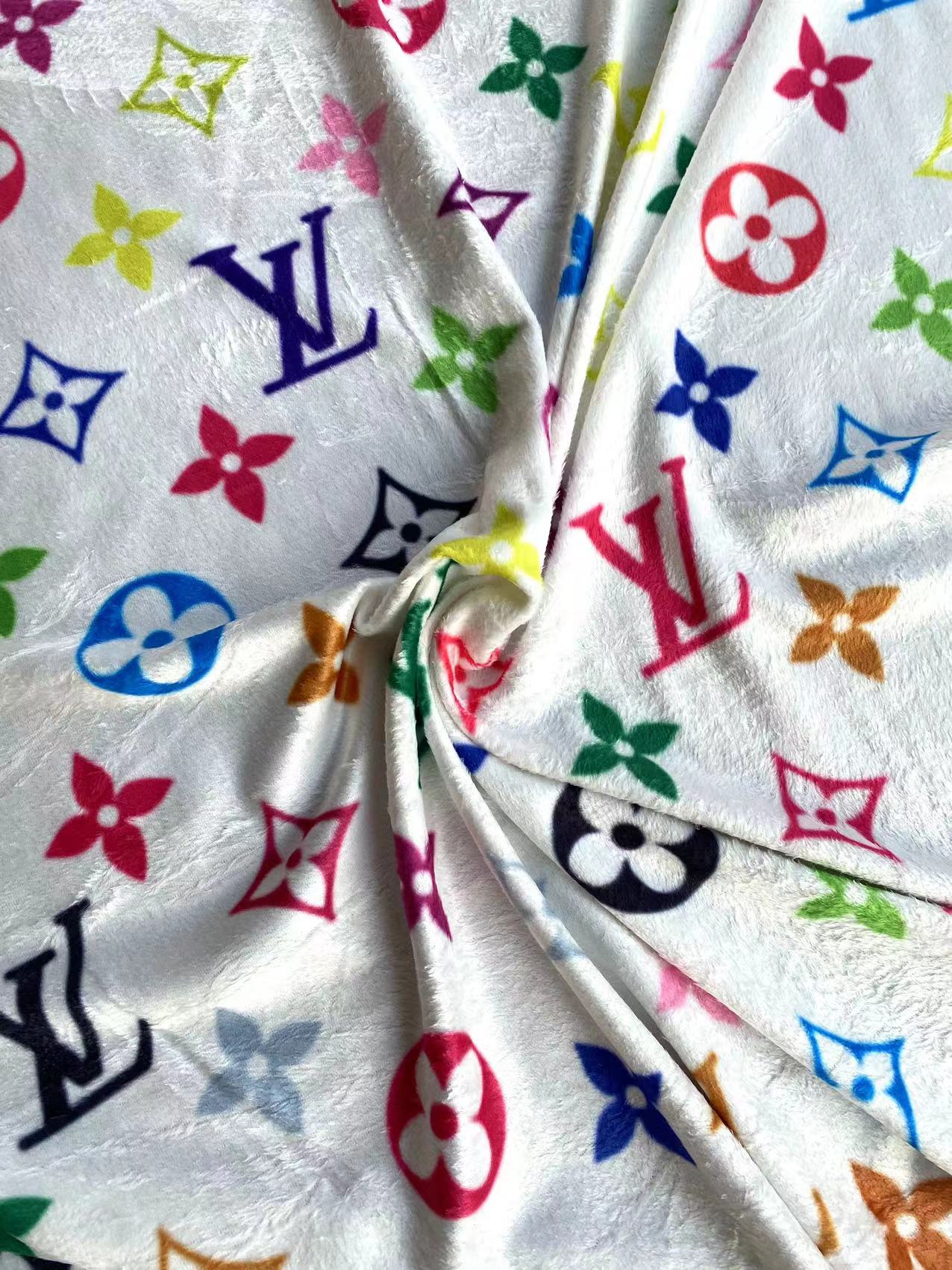 Colorful Takashi Murakami Louis Vuitton Flannel Fabric for Custom Sneakers Timberland