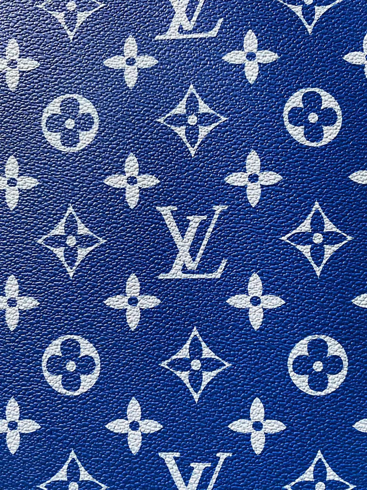 Blue Louis Vuitton Pharrell Williams Monogram Faux Leather for Shoe Custom