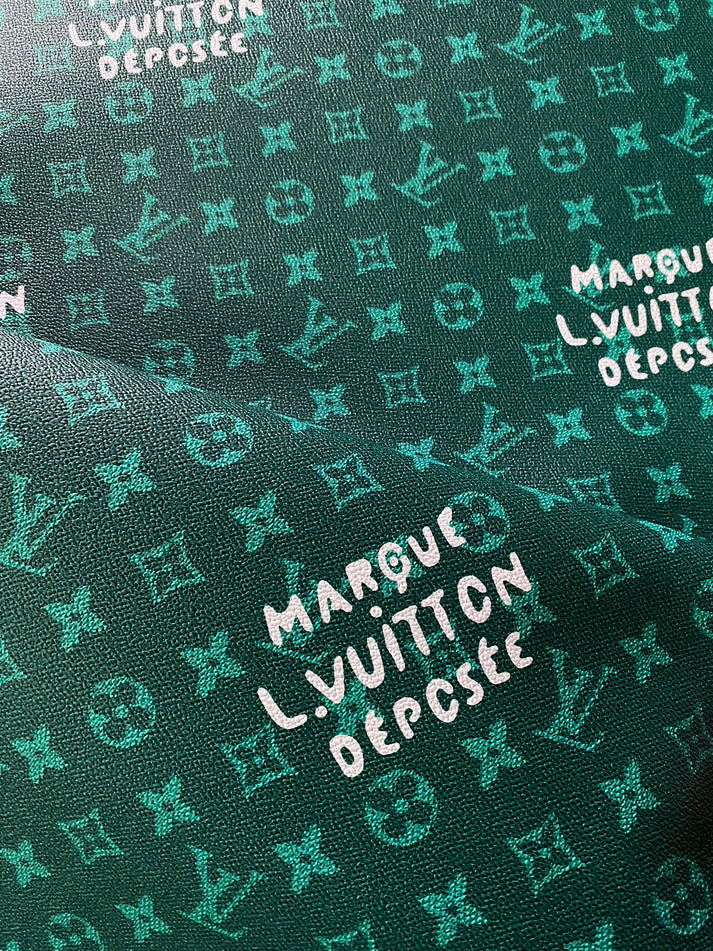 Deep Green LV Louis Vuitton Monogram Custom Leather for Sneaker Shoes