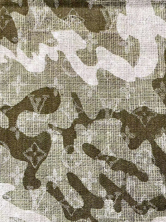 LV Takashi Murakami Camouflage Denim Fabric for Handmade Sewing Custom Bespoke