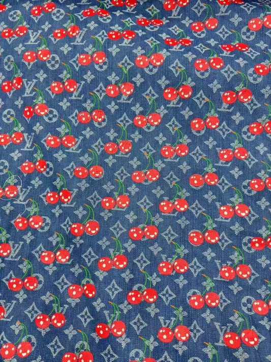 New Louis Vuitton Bag LV Denim Cherry Fabric