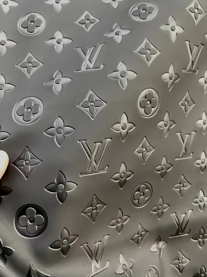 Matte Frosted Black Louis Vuitton Trainer Shoe Leather For Repair DIY Sewing