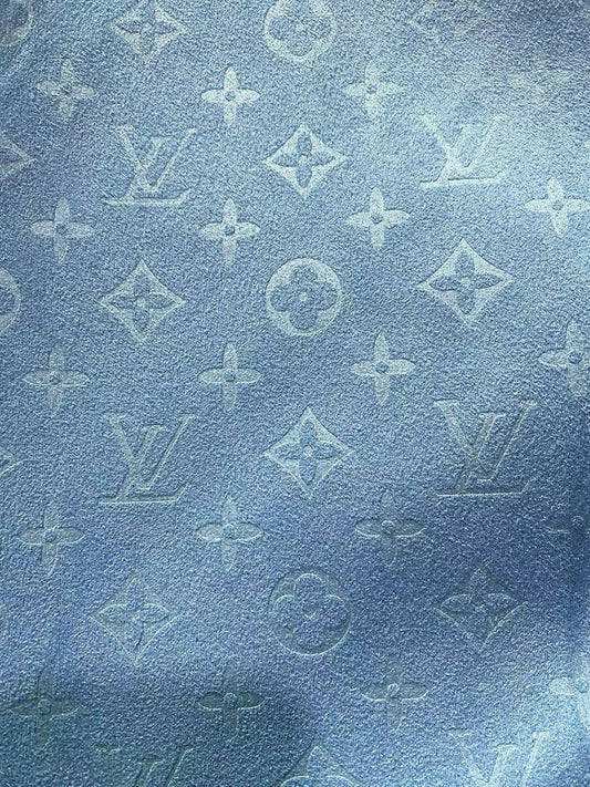 Light Blue Louis Vuitton Suede Micro Sewing Shoe Fabric